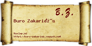 Buro Zakariás névjegykártya